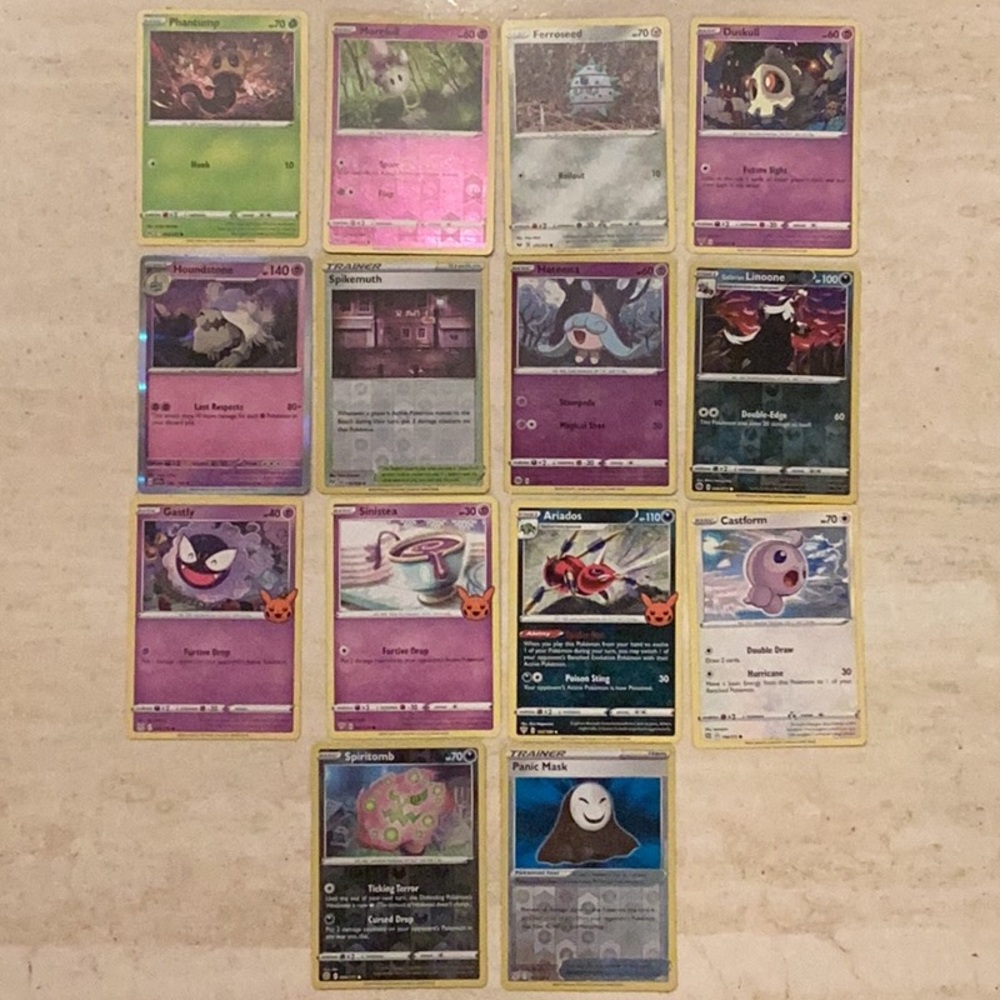 Halloween Pokemon Cards 2020 - 2023 Lot Of 14 Cards Holo TCG Assorted